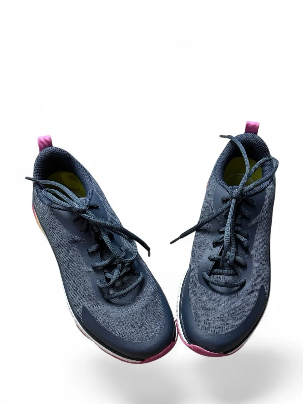 Ryka Re-Run Charcoal Gray & Pink Athletic Sneakers with Pink Accent